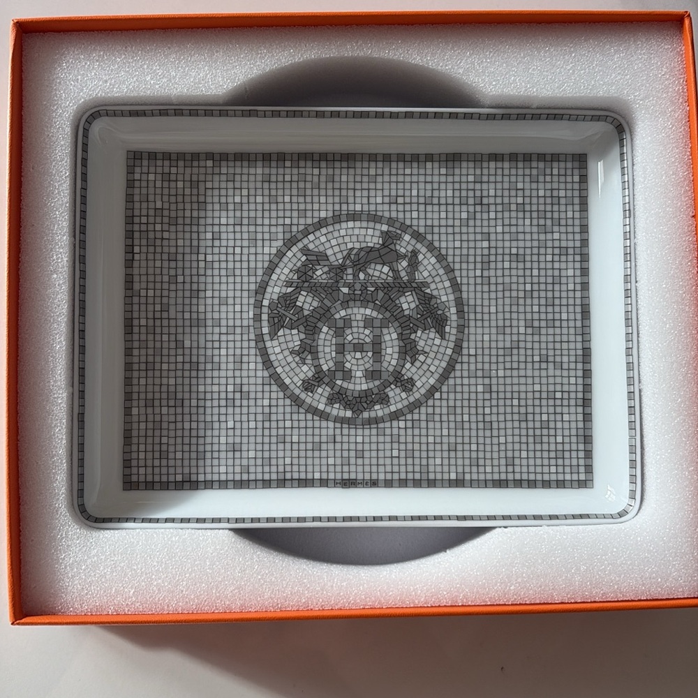 Brand new Hermes mosque palladium sushi tray